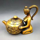 Antique brass gilding - floral print, (beauty) teapot. Wine pot - practical. The town house