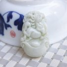 Natural white fly topaz pendant, handmade 12 zodiac horse, goat. Necklace pendant necklace.