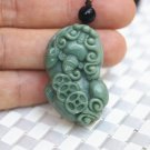 Natural (dongling jade) jade, hand-carved coin (pixiu) lucky, talisman necklace pendant