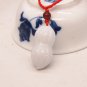 Xinjiang hetian natural white jade pendant, peanut. Amulet necklace pendant.