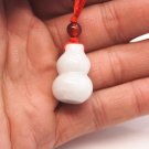 Xinjiang hetian natural white jade pendant, gourd (fu lu). Amulet necklace pendant.