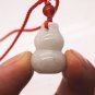 Xinjiang hetian natural white jade pendant, gourd (fu lu). Amulet necklace pendant.