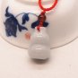 Xinjiang hetian natural white jade pendant, gourd (fu lu). Amulet necklace pendant.