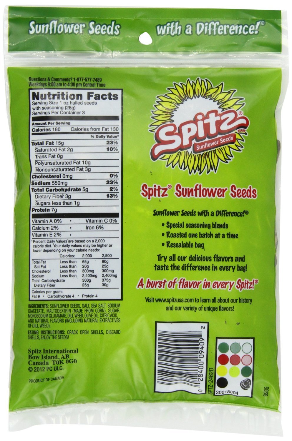 Spitz, Sunflower Seeds, 6oz Bag(Dill Pickle)