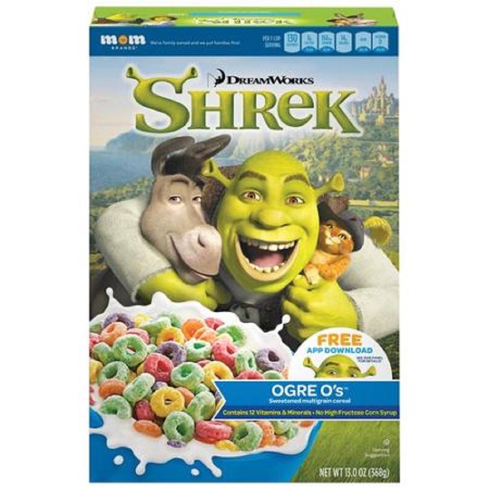 MOM Brands Company, DreamWorks, Shrek, Ogre O's Cereal, 13oz Box