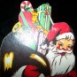Vintage 50s SANTA CLAUS Wood Box Treat Card Caddy JAPAN
