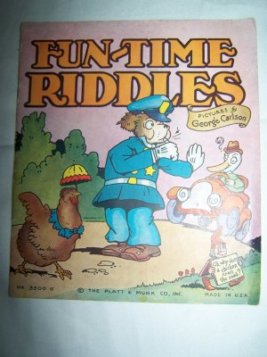 1930s FUN-TIME RIDDLES Children's Book George Carlson