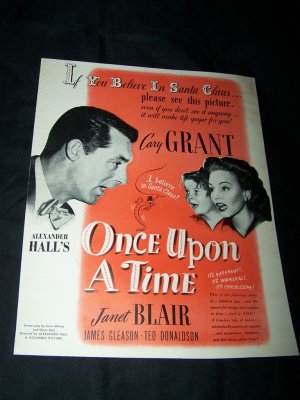 Vintage 1944 ONCE UPON TIME Carrie Grant Movie Print Ad