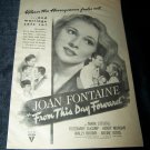 1946 FROM THIS DAY FORWARD Joan Fontaine Movie Print Ad