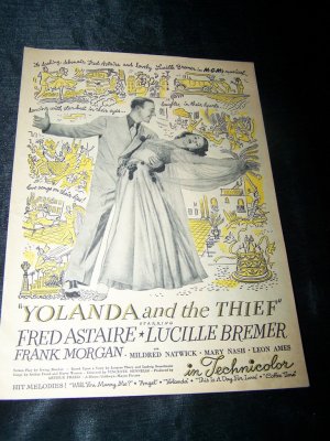 Vintage 1945 YOLANDA THIEF Fred Astaire Movie Print Ad