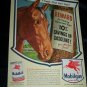 Vintage 1940s Mobilgas Mobiloil Horse Power Print Ad
