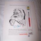 Vintage 1962 SANTA CLAUS SHEAFFER'S PEN Print Ad