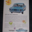 Vintage 1960 CHEVY CORVAIR Flower Power Print Ad
