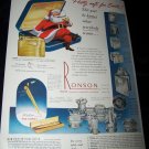 Vintage 1948 RONSON Lighter Santa Claus Smokes Print Ad
