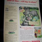 Vintage 1940s PUSS N BOOTS Manx Cat Pet Food Print Ad