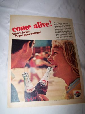 Vintage 1964 PEPSI Cola Our Generation Teenage Print Ad