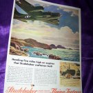 Vintage 1943 STUDEBAKER FLYING FORTRESS Plane Print Ad