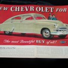 Vintage 1949 CHEVROLET FLEETLINE SEDAN 2 Page Print Ad