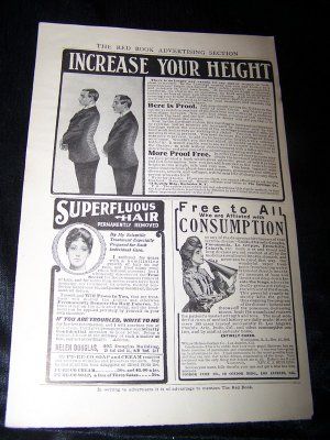 Vintage 1906 INCREASE YOUR HEIGHT Cure Remedy Print Ad