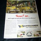 Vintage 1945 GOODYEAR LIFEGUARDS Tire Print Ad