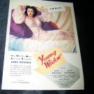 Vintage 1946 YOUNG WIDOW Jane Russell Movie Print Ad