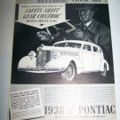 Vintage 1937 PONTIAC Silver Streak Automobile Print Ad