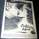 Vintage 1945 CONFIDENTIAL AGENT Lauren Bacall Print Ad