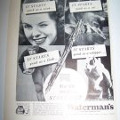 Vintage 1937 WATERMAN PEN Start Fast Football Print Ad