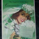 Vintage 40s Oneida Community Silverplate Bride Print Ad