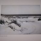 Vintage 1940 Seashore Sand Dunes Ocean Photograph Photo