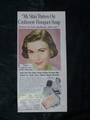 Vintage 1950s CASHMERE SOAP ELLEN WILLIAMS AD
