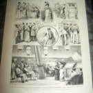 Antique 1882 GRAPHIC Life on Maritime Steamer Art Print