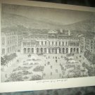 Antique 1882 GRAPHIC CASINO LA VILLE DE NICE Art Print