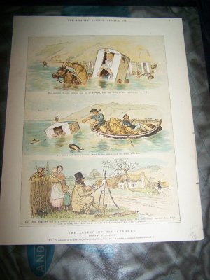 Antique LEGEND OLD CHROMER Randolph Caldecott Art Print