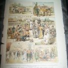 Antique 1882 GRAPHIC HOLIDAYS IN INDIA Poona Art Print