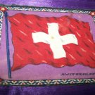 Antique TOBACCO Felt 11" SWITZERLAND FLAG Premium