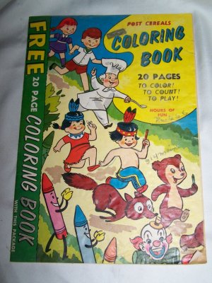Vintage 1950s POST CEREAL Bears Coloring Book Premium