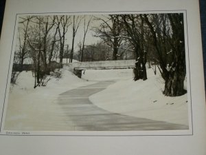 Vintage 1930s DENISON PARK Corning NY Winter Art PHOTO