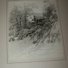 Vintage 1940s Winter Snow Branches Ice Photograph Photo