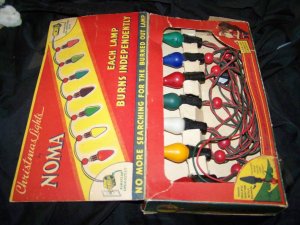 Vintage 1939 Christmas String Lights NOMA Box Lot Works