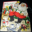 Vintage SANTA CLAUS Color Paint Hallmark CHRISTMAS CARD