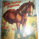 Antique 1912 FOUR-FOOTED FRIENDS Animal Linenette Book