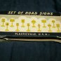 Vintage 1950s Plasticville Bachmann ROAD SIGNS Set w/Box