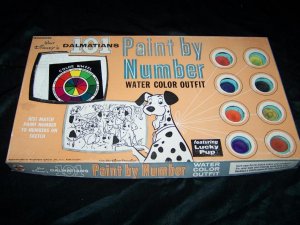 Vintage 101 DALMATIANS Transogram Paint by Numbers Toy