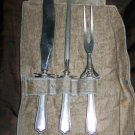 Antique ALVIN Lorna Doone STERLING 3pc Roast Carving Set Knife