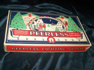 Vintage 1930s-40s Christmas String Lights PEERLESS Box