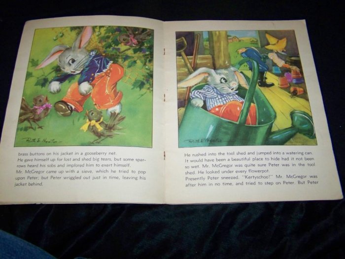 Vintage 1938 PETER RABBIT Ruth E Newton Linen-Like Book