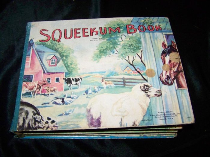 Vintage 1947 Farm Animals Squeekum Book Mcloughlin~rare