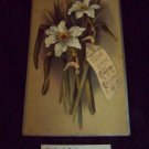 Antique 1880 Chromo Litho CHRISTMAS AMARYLLIS CARD Tuck