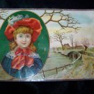 Victorian/Antique 1880s Chromo Litho Lithograph Trading Card Child